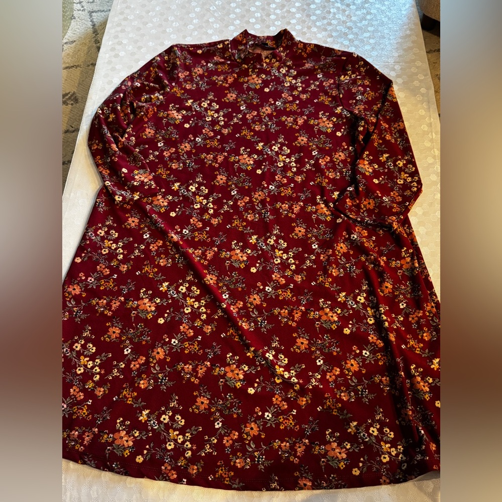 As U Wish Burgundy Floral Dress